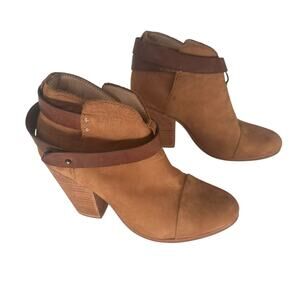 Rag & Bone Tan Suede Harrow Ankle Boots Booties Size 6
